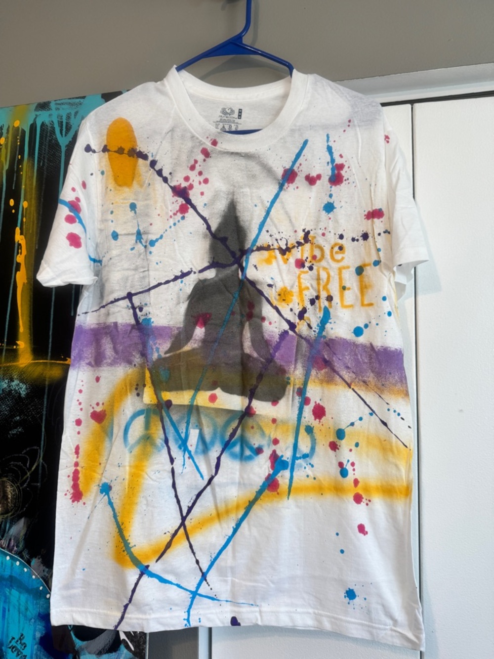 3 OOAK Hand Painted Spiritual Streetwear Tees | Sun & Buddha Art | Size M